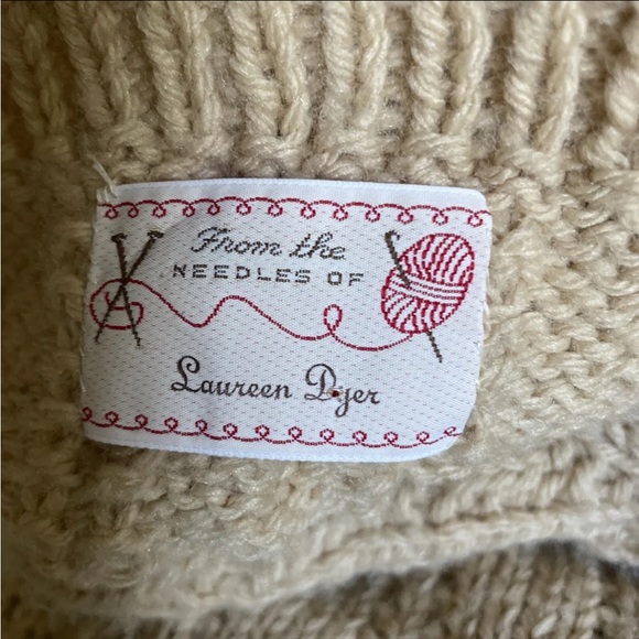 Vintage Hand Made Cable Knit Fisherman Sweater Crewneck Womens L/XL - Picture 8 of 10